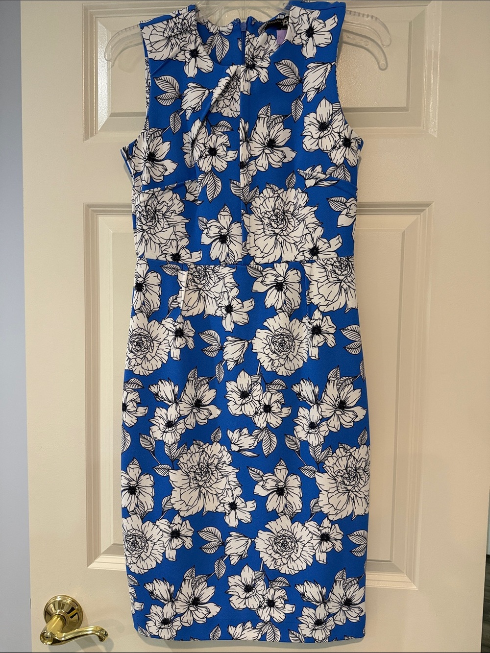 Banana Republic Royal Blue Floral Sheath Dress - Sleeveless Work-to-Event Style
